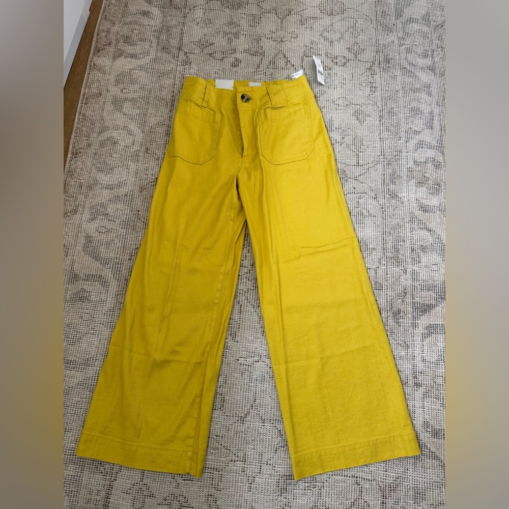 NWT Anthropologie Maeve Colette Yellow Pant, size 24P - Picture 2 of 5
